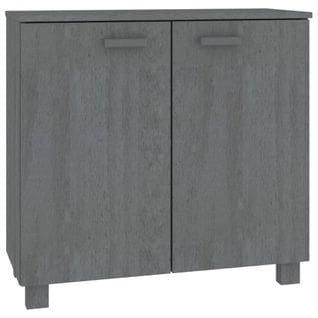 Buffet Hamar Gris Foncé 85x35x80 Cm Bois Massif De Pin