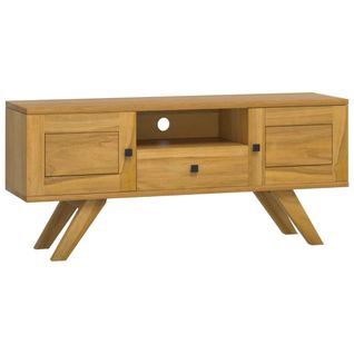 Meuble TV 110x30x50 Cm Bois De Teck Solide