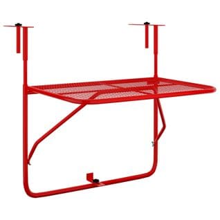 Table De Balcon Rouge 60x40 Cm Acier