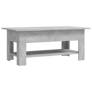 Table Basse Gris Béton 102x55x42 Cm Aggloméré