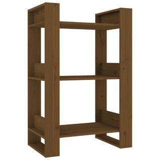 Bibliothèque/cloison Marron Miel 60x35x91 Cm Bois Massif