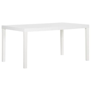 Table De Jardin 150x90x72 Cm Pp Blanc