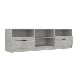 Meuble TV Gris Béton 150x33,5x45 Cm Bois Contreplaqué