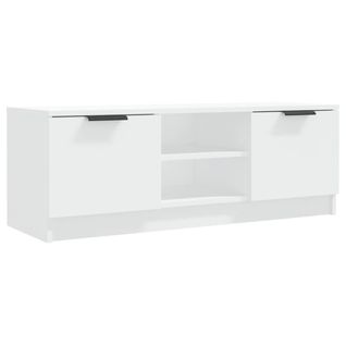 Meuble TV Blanc 102x35x36,5 Cm Bois Contreplaqué