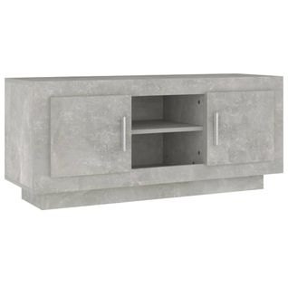 Meuble TV Gris Béton 102x35x45 Cm Bois Contreplaqué