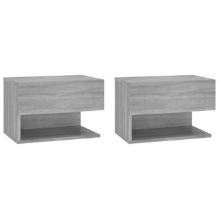 Tables De Chevet Murales 2 Pcs Sonoma Gris