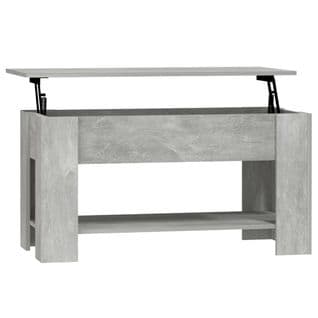 Table Basse Gris Béton 101x49x52 Cm Bois Contreplaqué