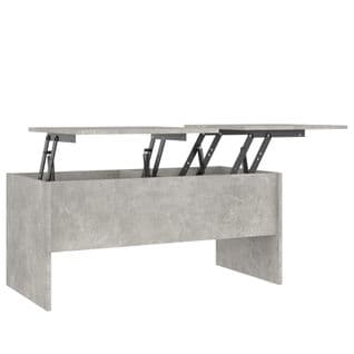 Table Basse Gris Béton 102x50,5x46,5 Cm Bois Contreplaqué