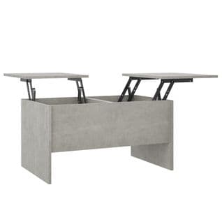 Table Basse Gris Béton 80x50x42,5 Cm Bois Contreplaqué