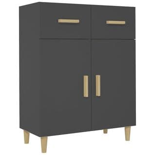 Buffet Noir 69,5x34x89 Cm Bois Contreplaqué