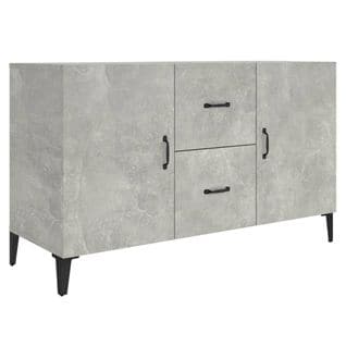 Buffet Gris Béton 100x36x60 Cm Bois Contreplaqué