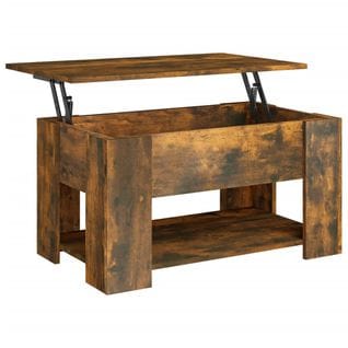 Table Basse Chêne Fumé 79x49x41 Cm Bois Contreplaqué