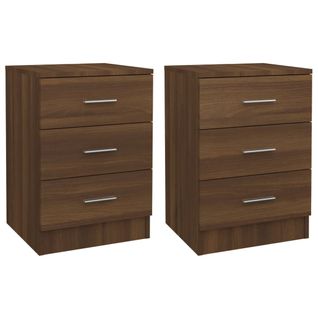 Tables De Chevet 2pcs Chêne Marron 38x35x56cm Bois D'ingénierie