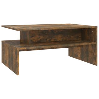 Table Basse Chêne Fumé 90x60x42,5 Cm Bois Contreplaqué