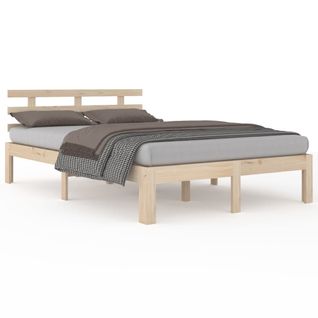 Cadre De Lit Bois Massif 135x190 Cm Double