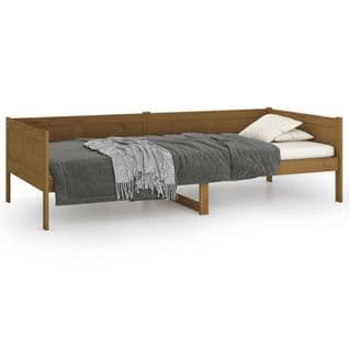 Lit Marron Miel Bois De Pin Massif 80x200 Cm