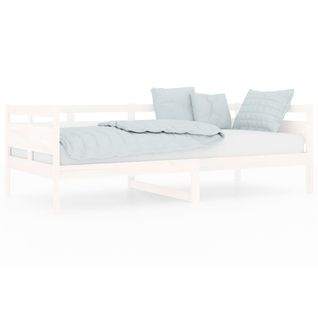 Lit Blanc Bois De Pin Massif 90x200 Cm