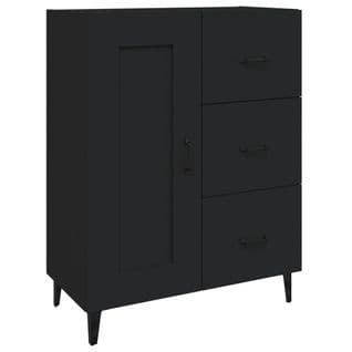 Buffet Noir 69,5x34x90 Cm Bois Contreplaqué