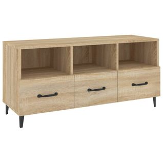 Meuble TV Chêne Sonoma 102x35x50 Cm Bois Contreplaqué