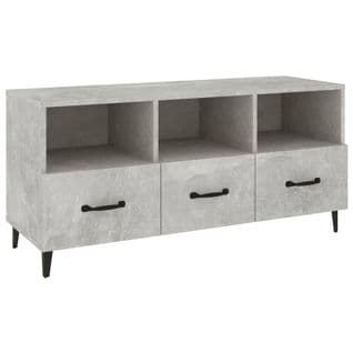 Meuble TV Gris Béton 102x35x50 Cm Bois Contreplaqué