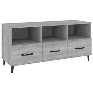 Meuble TV Sonoma Gris 102x35x50 Cm Bois Contreplaqué