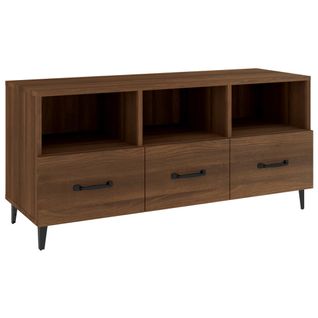 Meuble TV Chêne Marron 102x35x50 Cm Bois Contreplaqué