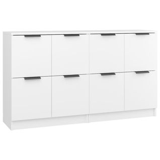 Buffets 2 Pièces Blanc 60x30x70 Cm Bois Contreplaqué