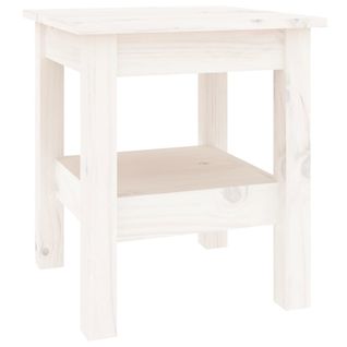 Table Basse Blanc 35x35x40 Cm Bois Massif De Pin