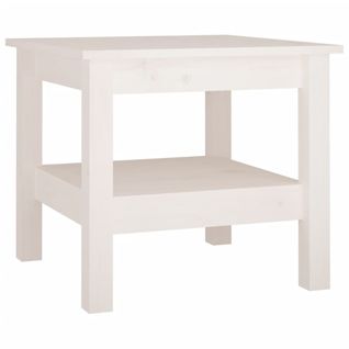 Table Basse Blanc 45x45x40 Cm Bois Massif De Pin