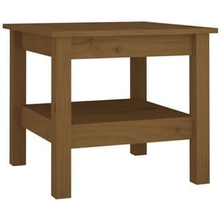 Table Basse Marron Miel 45x45x40 Cm Bois Massif De Pin