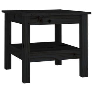 Table Basse Noir 45x45x40 Cm Bois Massif De Pin