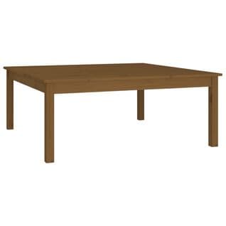 Table Basse Marron Miel 100x100x40 Cm Bois Massif De Pin