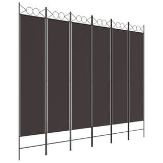 Paravent 6 Panneaux Marron 240x200 Cm Tissu