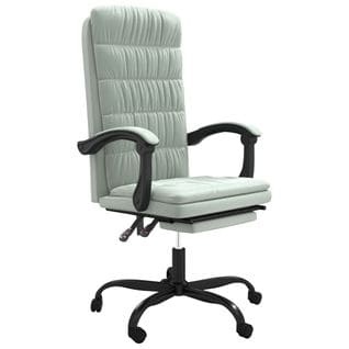 Fauteuil Inclinable De Bureau Gris Clair Velours