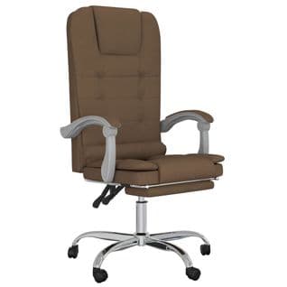 Fauteuil De Massage Inclinable De Bureau Marron Tissu