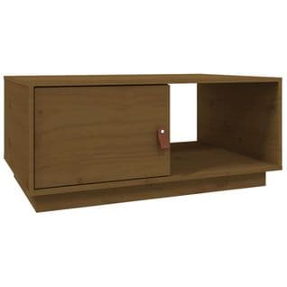 Table Basse Marron Miel 80x50x35,5 Cm Bois Massif De Pin