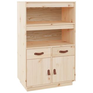 Buffet Haut 67x40x108,5 Cm Bois Massif De Pin