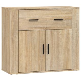 Buffet Chêne Sonoma 80x33x70 Cm Bois Contreplaqué