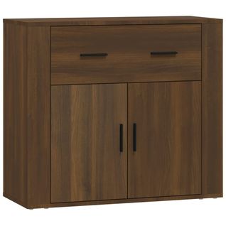 Buffet Chêne Marron 80x33x70 Cm Bois Contreplaqué