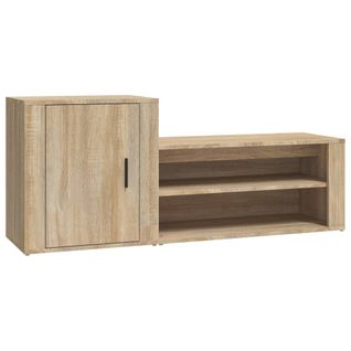 Armoire à Chaussures Chêne Sonoma 130x35x54cm Bois Contreplaqué