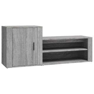 Armoire à Chaussures Sonoma Gris 130x35x54 Cm Bois Contreplaqué