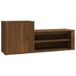 Armoire à Chaussures Chêne Marron 130x35x54cm Bois Contreplaqué