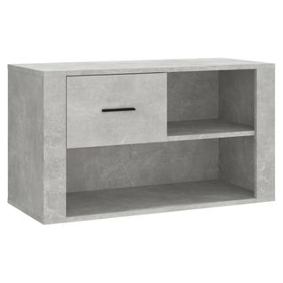 Armoire à Chaussures Gris Béton 80x35x45 Cm Bois Contreplaqué