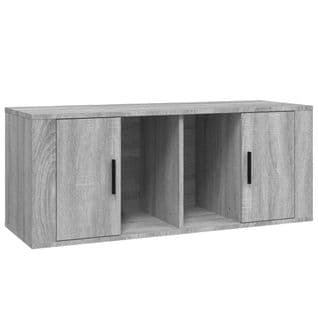 Meuble TV Sonoma Gris 100x35x40 Cm Bois Contreplaqué