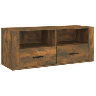 Meuble TV Chêne Fumé 100x35x40 Cm Bois Contreplaqué