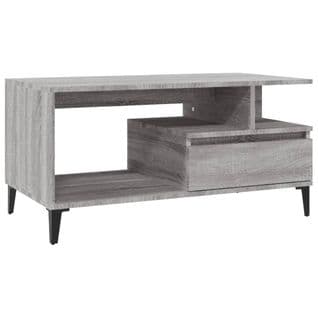 Table Basse Sonoma Gris 90x49x45 Cm Bois Contreplaqué