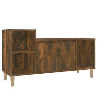 Meuble TV Chêne Fumé 100x35x55 Cm Bois Contreplaqué