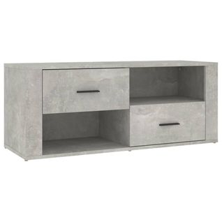 Meuble TV Gris Béton 100x35x40 Cm Bois Contreplaqué