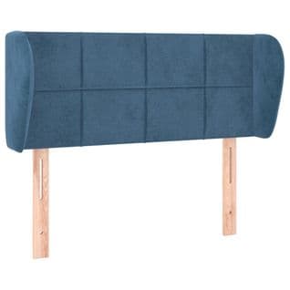 Tête De Lit Avec Oreilles Bleu Foncé 93x23x78/88 Cm Velours