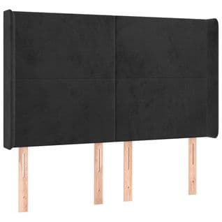 Tête De Lit Avec Oreilles Noir 147x16x118/128 Cm Velours